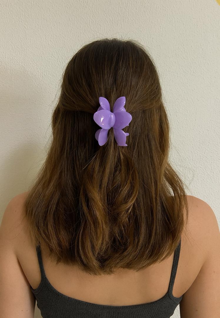Purple Flower Hair Clip